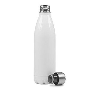 Garrafa Térmica para Sublimação em Aço Inox Branco com Parede Dupla - 500ml