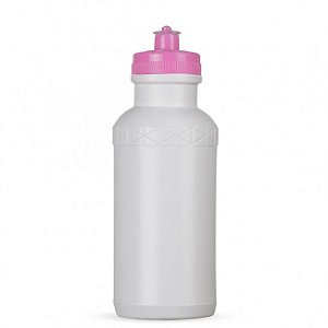 Squeeze Plástico branco 500ml Tampa bico ( silicone ) Rosa