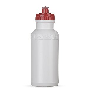 Squeeze Plástico branco 500ml Tampa bico ( silicone ) Vermelha