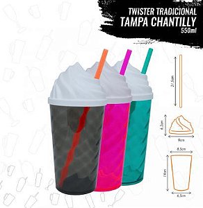 Copo Twister Tampa Chantily 500 ml