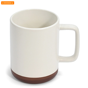 Caneca Crema para Sublimação Fosca com Base Café - 325ml