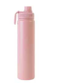 Garrafas Térmica Inox Emborrachada Fresh Para Sublimação Rosa Fosca 750ml