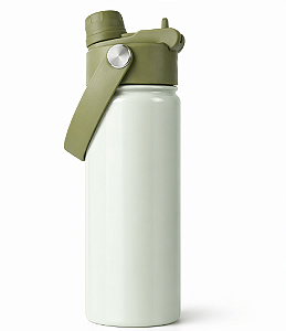 Garrafa Térmica para Sublimação Tampa 2 bicos Cantil Verde Escuro - 650ml