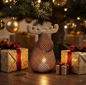 Porta Vela Decoração Natal / Alce Tealight