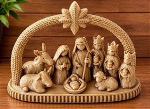 Presépio de Natal Decoração Festa Natalina Moderna Minimalista
