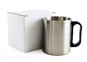 Caneca de Aço Inox para Sublimação com Alça Plástica - 300ml