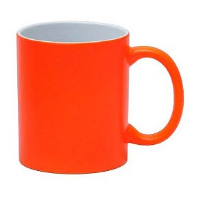 Caneca para Sublimação de Cerâmica Neon Fosca Laranja