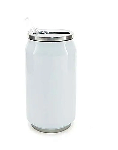 Lata Térmica para Sublimação em Aço Inox Branca com Parede Dupla - 300ml