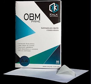OBM PRIME - Branco com acabamento ( BRILHO ACETINADO ) para Tecidos Escuros Formato A4 - 10 fls