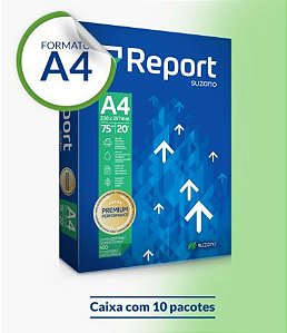 Papel Sulfite Report Premium A4 75g 500 folhas - Caixa com 10 pacote