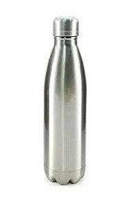 Garrafa Térmica para Sublimação em Aço Inox Prata com Parede Dupla - 500ml