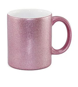 Caneca para Sublimação de Cerâmica Glitter Rose Nacional