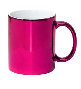 Caneca para Sublimação de Cerâmica Cromada Pink