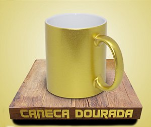 Caneca para Sublimação de Cerâmica Perolada Dourado - 12un