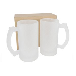 Caneca de Chopp em Vidro Jateado para Sublimação Marca Live 1un - 475ml