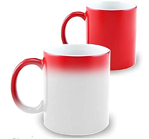Caneca Mágica em Cerâmica para Sublimação - Vermelha Colorido (Muda de Cor)