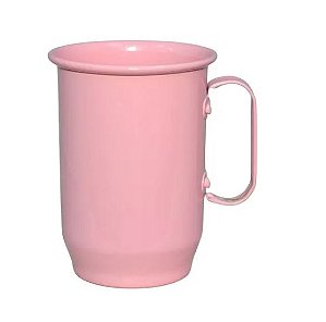 Caneca De Alumínio Rosa 600ML Para Sublimação