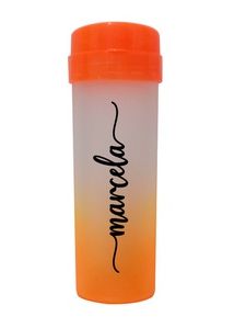 Garrafa Acqua Bio Degradê Laranja Tampa Laranja Neon