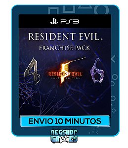 Resident Evil 4,5 E 6 - Franchise Pack - Ps3 - Midia Digital