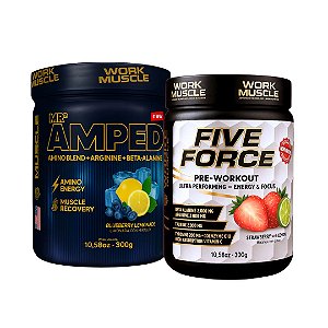 Kit Pré Treino Five Force + MR Amped Work Muscle