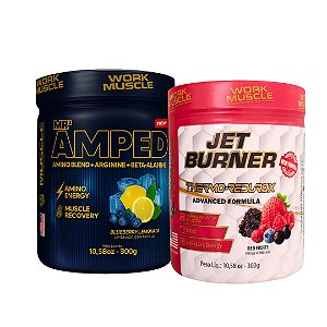 Termogênico Jet Burner 300g + Blend de Aminoácidos MR Amped