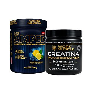 Kit Creatina 100% Pura 300g + Blend de Aminoácidos Mr Amped