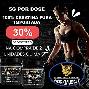 Creatina Monohidratada 100% Pura 300g WorkMuscle