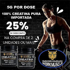 Creatina Monohidratada 100% Pura 300g WorkMuscle