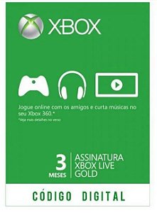 Card Xbox Live Gold Credits - 3 meses