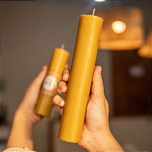 Vela Mini Círio de Cera de Abelha Maciça 20 cm - 1 un.