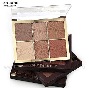 FACE PALETTE - BLUSH x CONTORNO - 06 CORES - MISS RÔSE