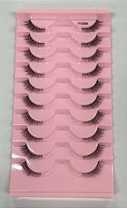 CARTELA DE CÍLIOS 3D - 10 PARES - CANTO EXTERNO - MODELO Y1026