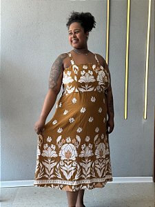 Vestido Joana Plus Size Mostarda