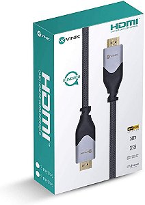 CABO HDMI 2.0 4K ULTRA HD 3D CONEXÃO ETHERNET BLINDADO EM NYLON 3M