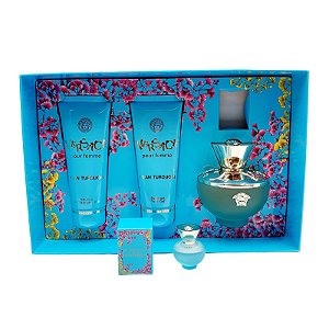 Kit Versace Turquoise 100ml +Miniatura 5ml +100ml Gel Corporal +100ml Creme