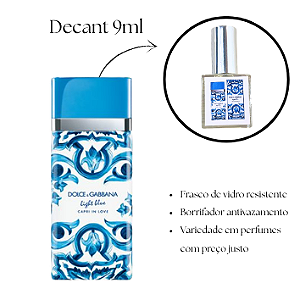 2009 - Decant 9ml Light Blue Capri In Love - Dolce & Gabbana - Perfume Feminino - Eau de Parfum