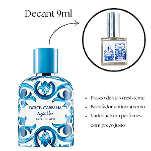 2010 - Decant 9ml Light Blue Capri In Love Pour Homme - Dolce & Gabbana - Perfume Masculino - Eau de Parfum