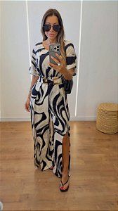 Macacão Erika em Viscose Sarjada Estampado