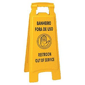 Placa Sinalizadora "Banheiro Fora de Uso"