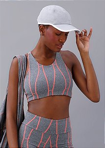 Top Alto Nadador Penas Mescla com Coral Upcycling