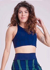 Top Alto Nadador Penas Marinho Upcycling