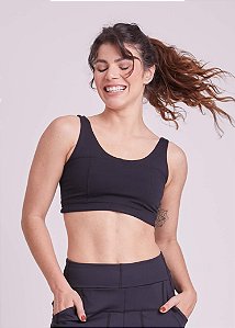 Top Quadrado Preto Upcycling