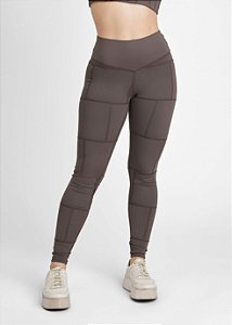 Legging Quadrado Chapa Barriga Marrom Upcycling