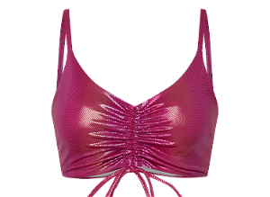 Top Franzido Brilhante Rosa
