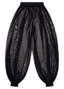 Calça de Tule Transparente Preto