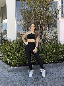 TOP CROPPED CYBELLE BLACK/AMARELO NEON