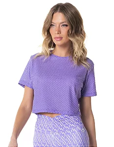 Blusa Manga Curta Bubble Delight Lavanda Neon