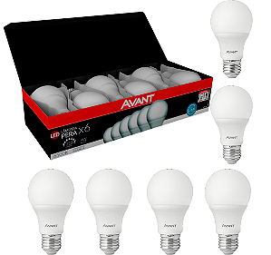 Pack com 6 Lâmpadas Led Pera Branco Frio 6500K 9W Bivolt
