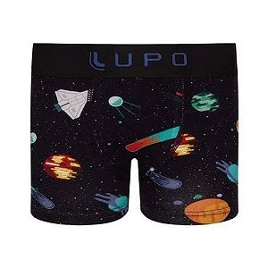 Cueca Boxer Infantil de Algodão com Estampa Espaço Lupo