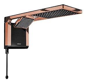 Chuveiro Eletrônico Acqua Duo Ultra Rosê Gold e Preto Lorenzetti